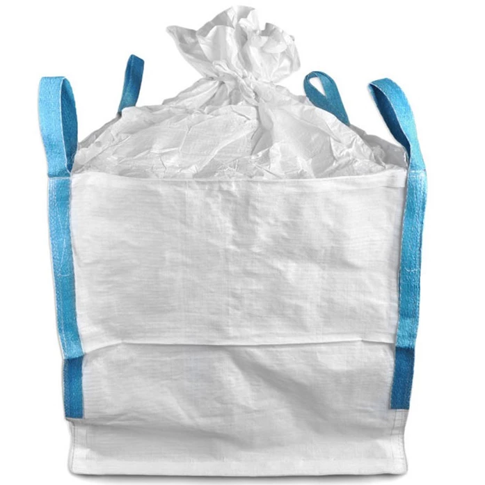 White U-Panel Fertilizer Bag with Side-Seam Loops and Dual Spouts — detail view 1