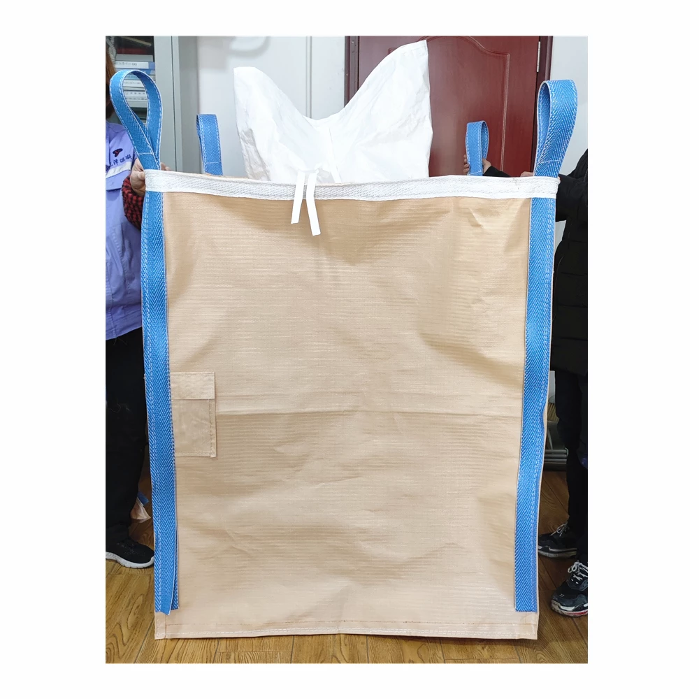 White U-Panel Flour Transport Bag with Paired Spouts — detail view 1