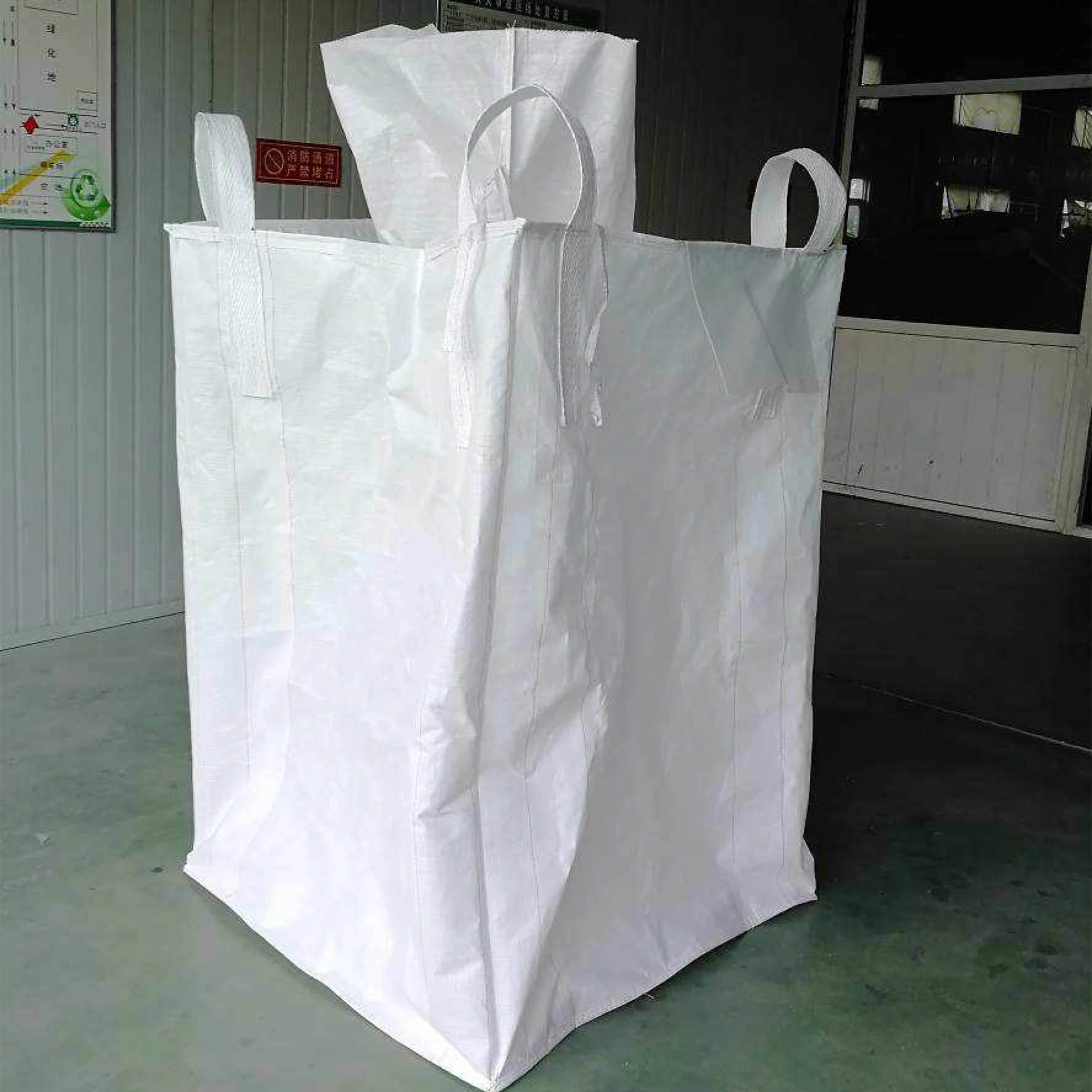 White Sand Jumbo Bag with Fill Spout and Flat Bottom — detail view 1