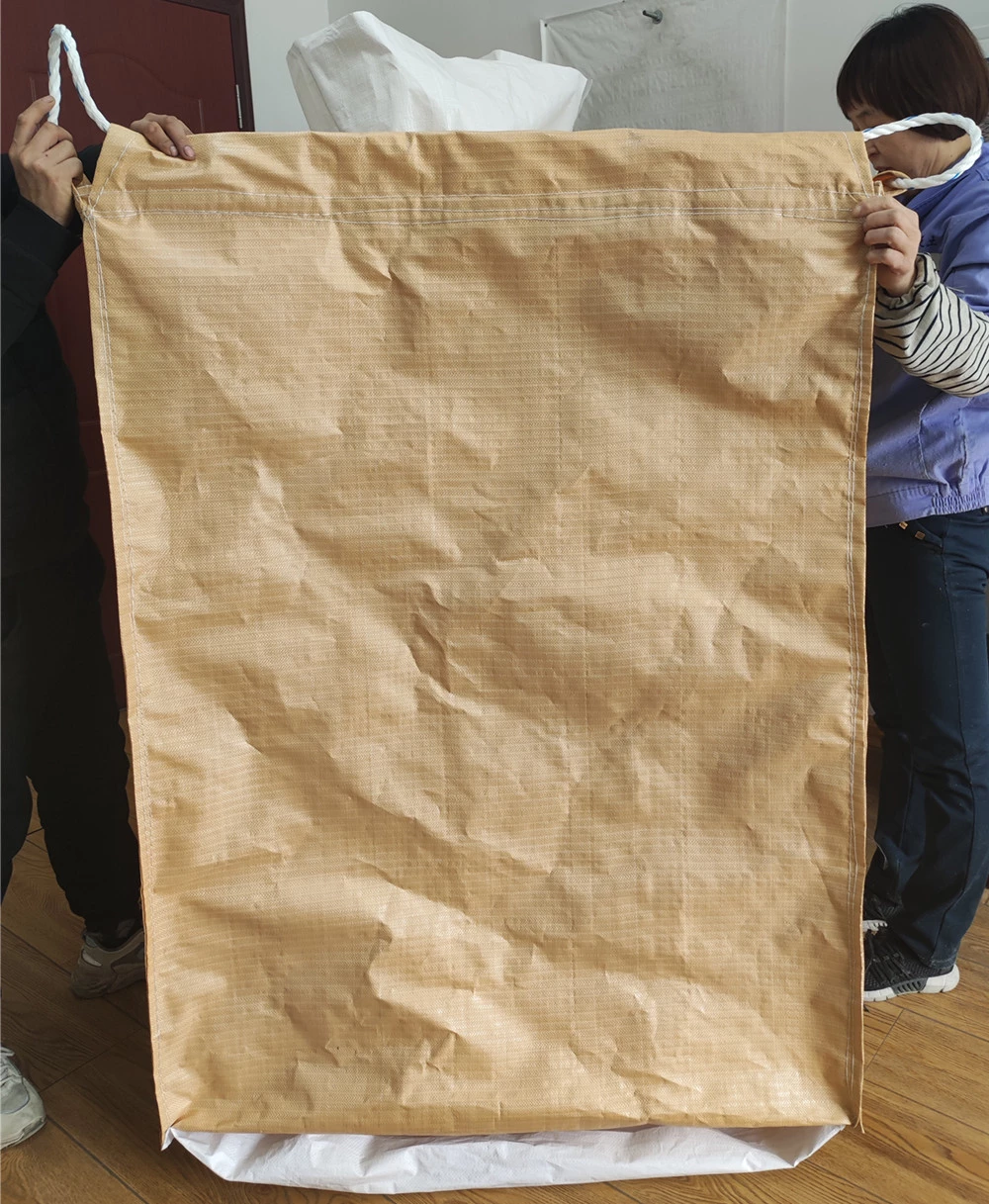 Beiger unbeschichteter Big Bag 95 x 95 x 122 mit Stutzen — detail view 4