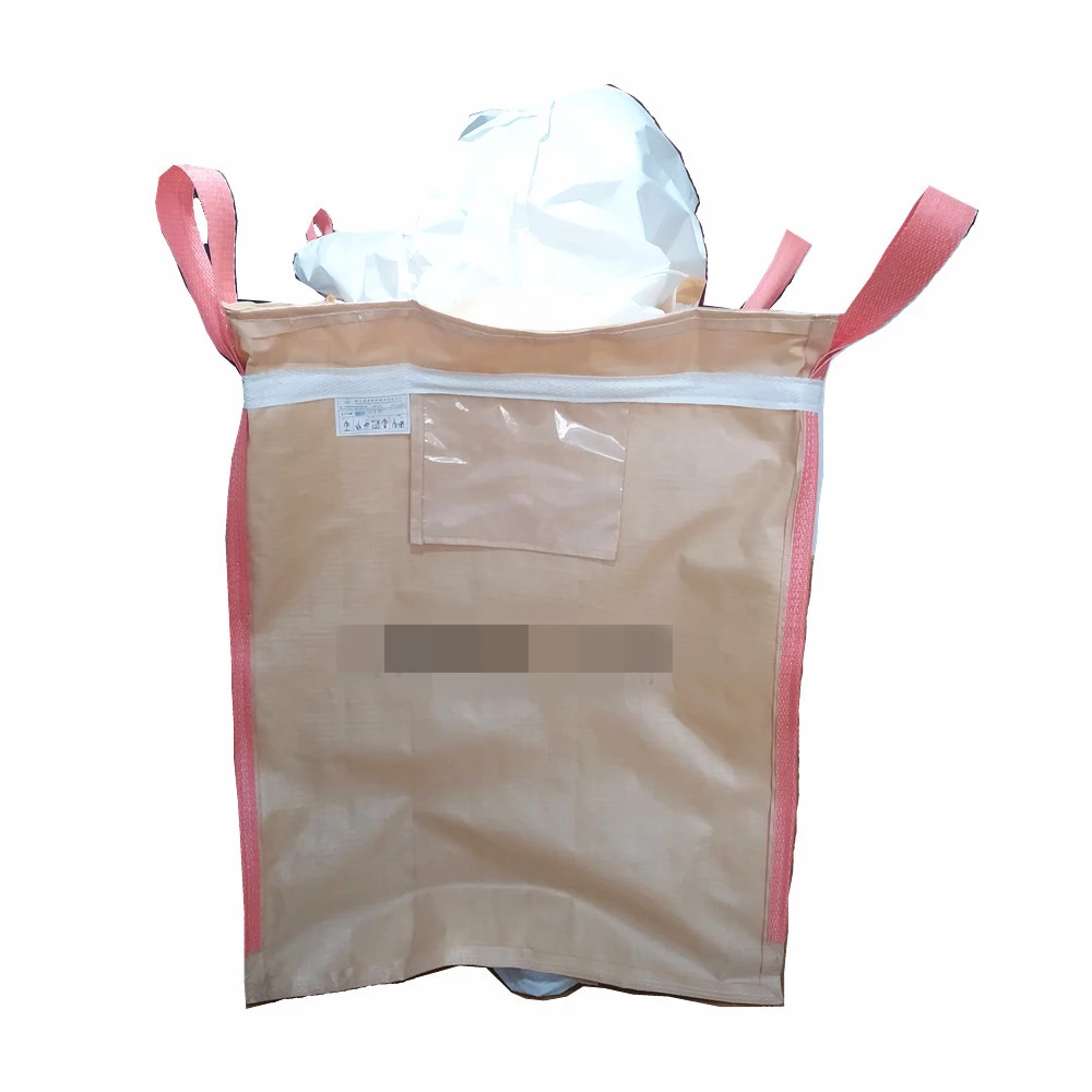 Beige U-Panel Polypropylene Bulk Bag with Custom Logo Printing — detail view 1