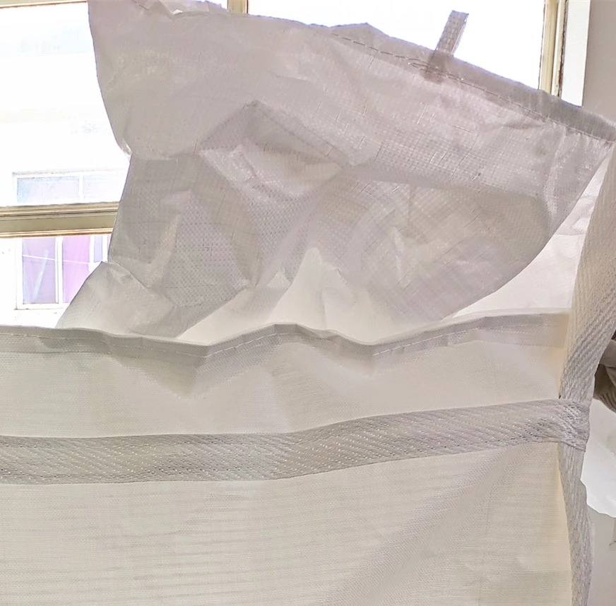 White U-Panel Seed Bulk Bag with Fill and Discharge Spouts — detail view 2