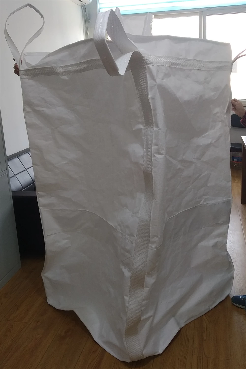 Custom White Tubular Jumbo Bag with Side-Seam Lifting Loops — detail view 4