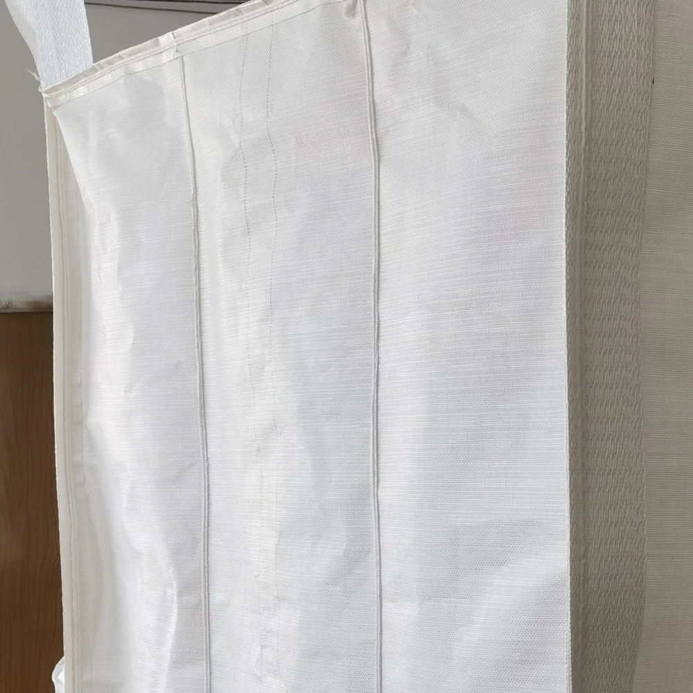 Coated White Baffle Container Bag with Side-Seam Lifting Loops — detail view 2