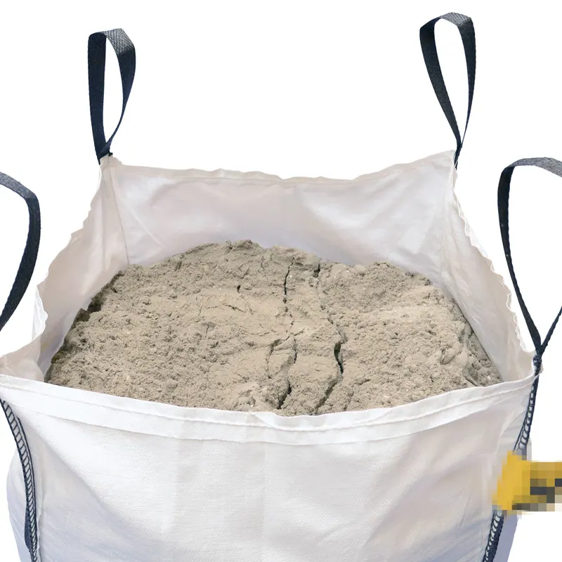 White U-Panel Sand FIBC with Open Top and Flat Base — detail view 1